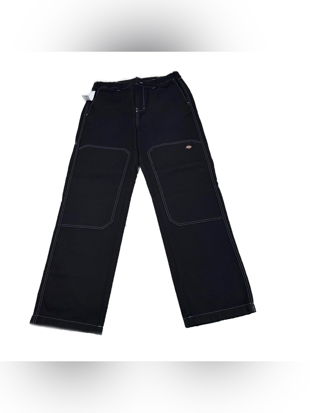 Dickies Black Work Trousers with White Contrast Stitching